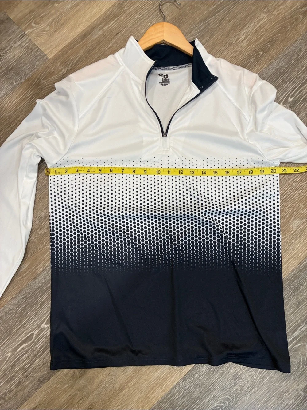 Men's White to Black Gradient Zip-Up Pullover